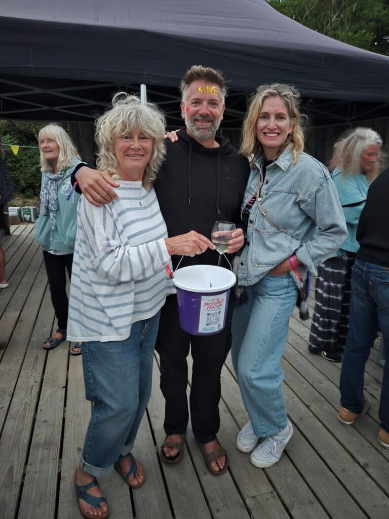 Matt (son) Han (daughter) and Kathy (sister) with Jan sister in background on left and Paul's wife Rusty on right